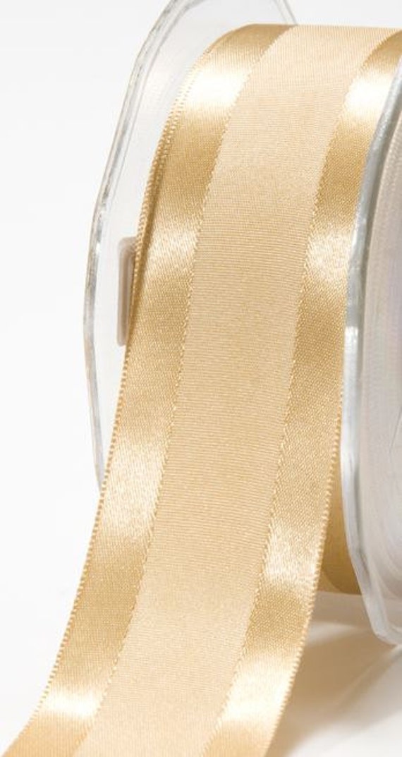 Satin Center Band Ribbon - Antique Gold - 1.5 inch - You Choose Yards