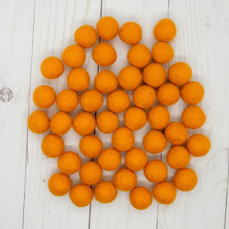 Wool Felt Balls Orange You Choose Size Felt Pom Poms Etsy