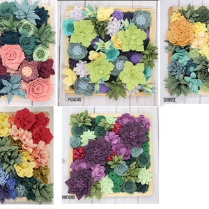 Vineyard Felt Succulent Kit 35 Wool Felt Succulents Adult Craft Kit Felt DIY Artificial Succulents Wool Blend Felt Flowers Tutorial image 9