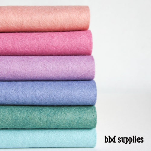 Wool Blend Felt Sheets Collection Watercolors Colors 6 Etsy