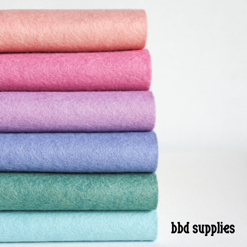Wool Blend Felt Sheets Collection Watercolors Colors 6 Etsy