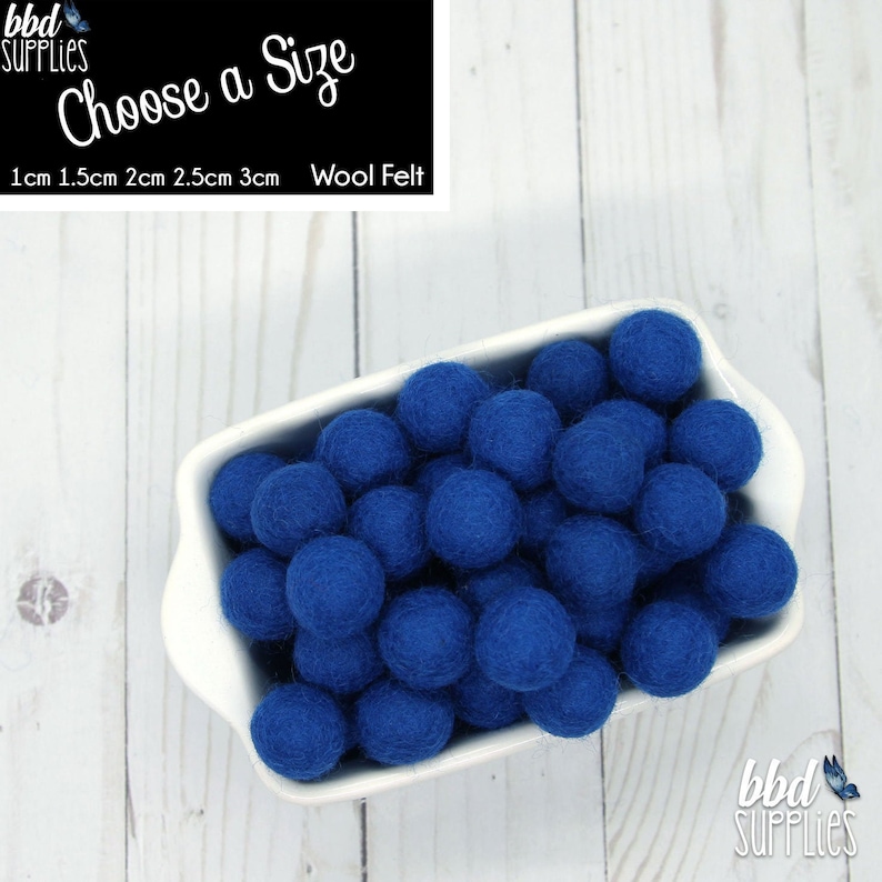 You choose size Peacock Blue Felt Pom Poms| Felt Beads DIY Wool Felt Balls Felt Garland