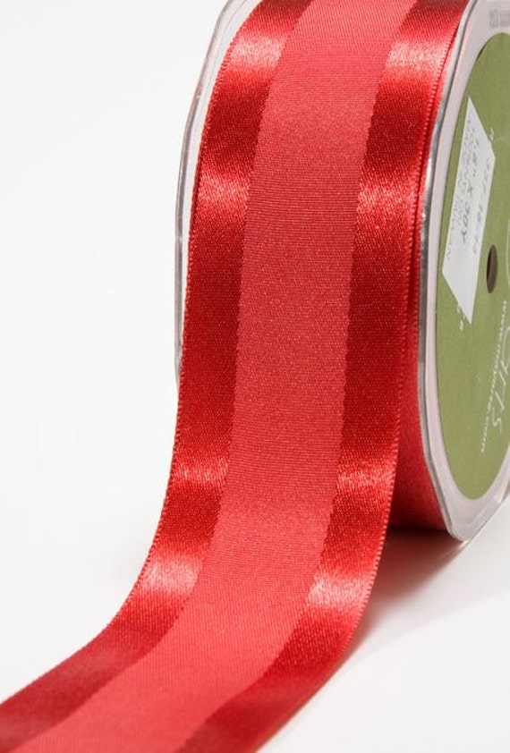 Satin Center Band Ribbon - Red - 1.5 inch - You Choose Yards