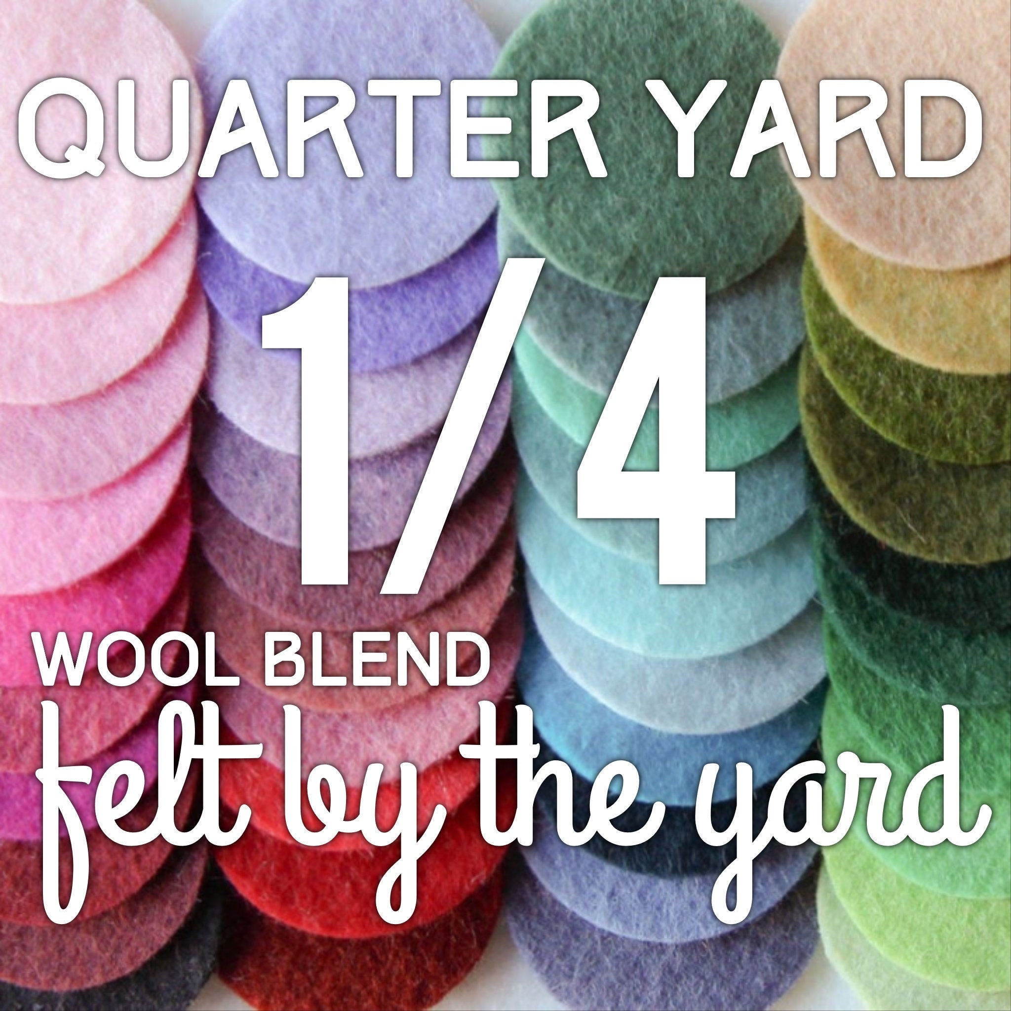 Felt by the Yard Quarter 1/4 Yard of Wool Blend Felt 9 X 36 DIY 