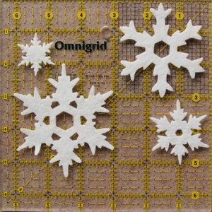 Wool Blend Felt Shapes 12 Snowflakes Style 7 Pick a Color Set DIY 48 Unassembled Shapes image 2