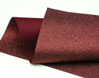 Burgundy Glitter - Glitter Wool Felt Sheets - You choose size