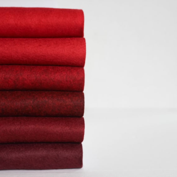 Wool Blend Felt Sheets Collection Madame Rouge Colors 6 Sheets You