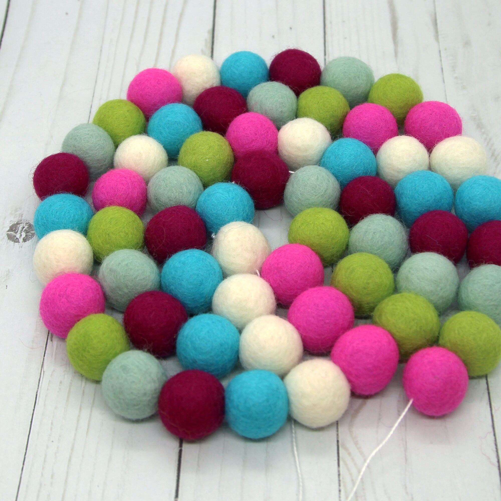 Wool Felt Balls Garland Kit Holiday Party You Choose Size Etsy