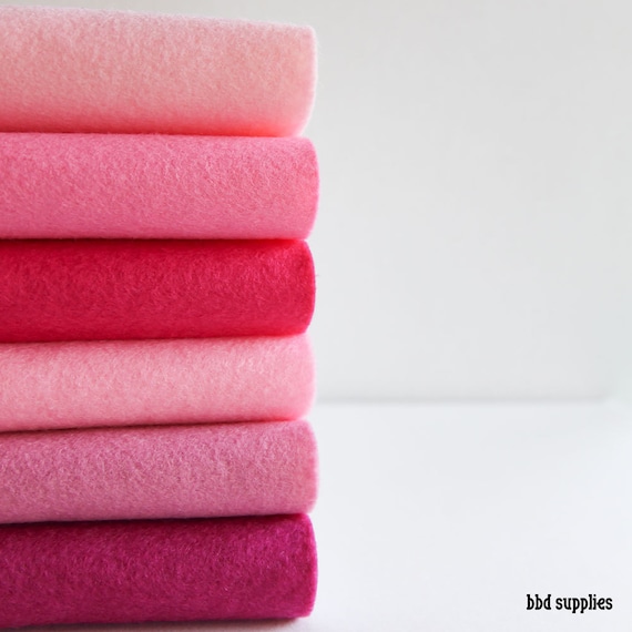 Wool Blend Felt Sheets Collection Tickled Pink Colors 6 Etsy