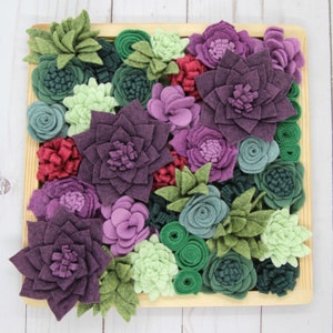 Vineyard Felt Succulent Kit | 35 Wool Felt Succulents | Adult Craft Kit Felt | DIY Artificial Succulents | Wool Blend Felt Flowers Tutorial