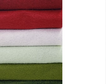 Wool Blend Felt Sheets Collection | Mistletoe Kisses Colors | 6 sheets | You choose size