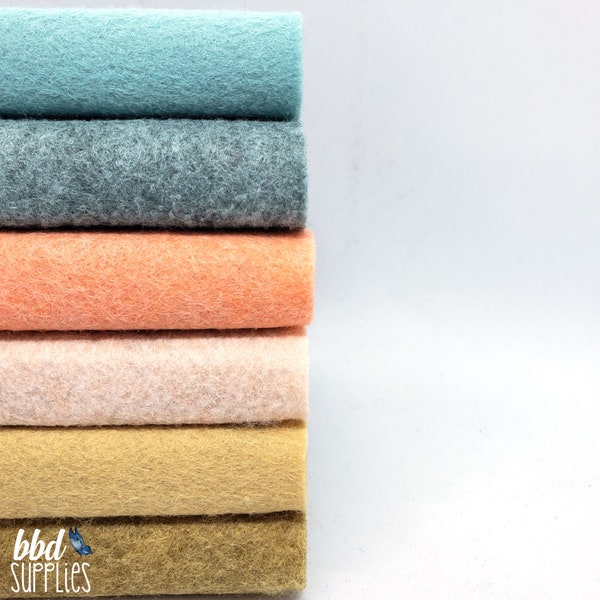 Wool Blend Felt Sheets Collection | Tide Pool Colors | 6 sheets | You choose size