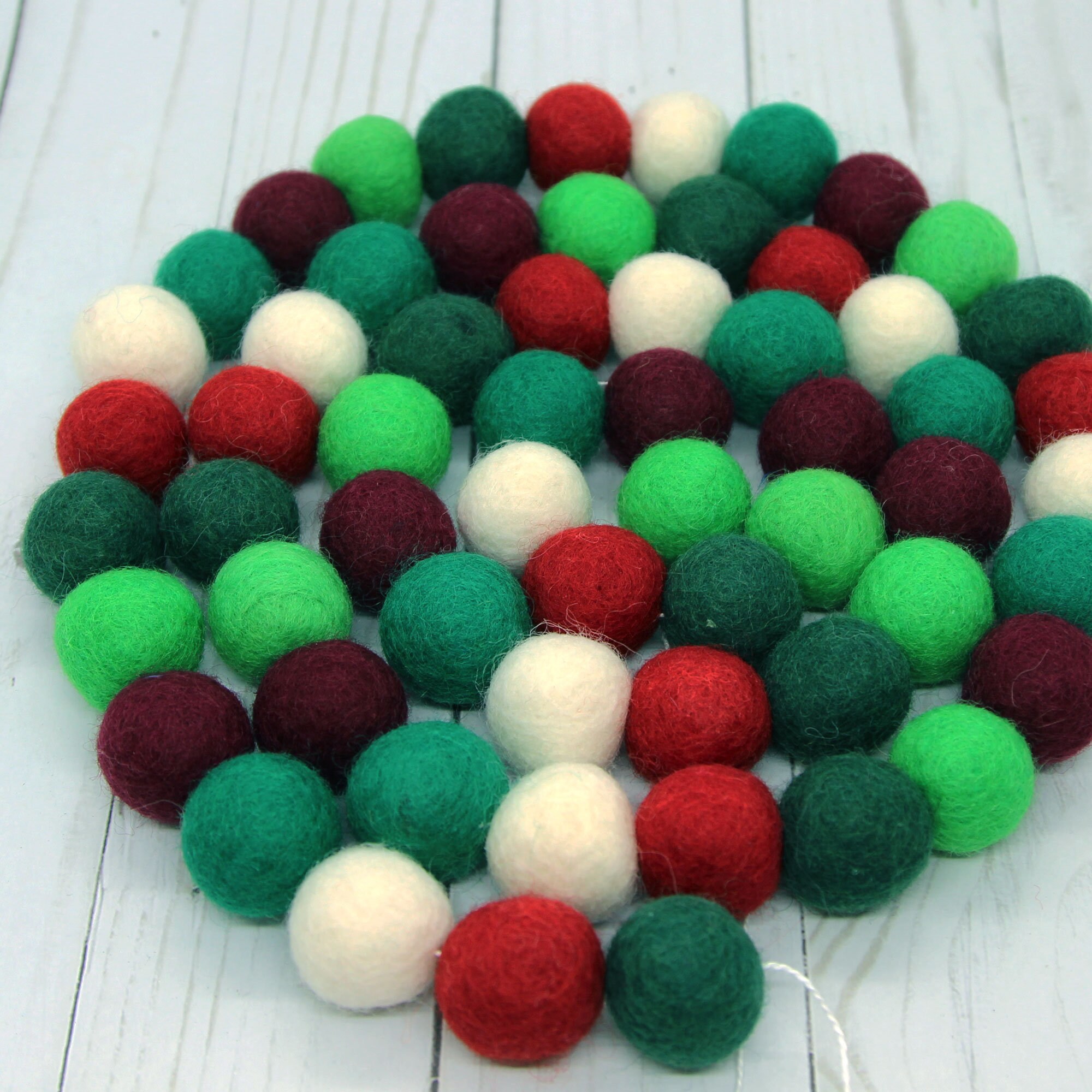 Wool Felt Balls Garland Kit Deck the Halls You choose size Etsy