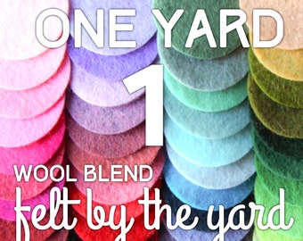 Felt by the Yard // 1/2 Yard // Wool Blend Felt, Merino Fabric, Felt Yards,  Large Sheets of Felt, Felt Yardage, Wool Felt, Felt Fabric 