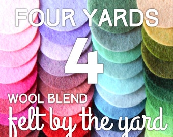 Felt by the Yard | Four (4) Yards of Wool Blend Felt | DIY