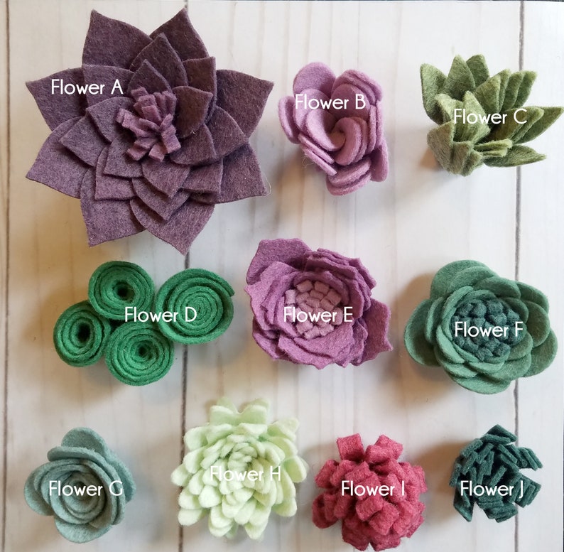 Vineyard Felt Succulent Kit 35 Wool Felt Succulents Adult Craft Kit Felt DIY Artificial Succulents Wool Blend Felt Flowers Tutorial image 4