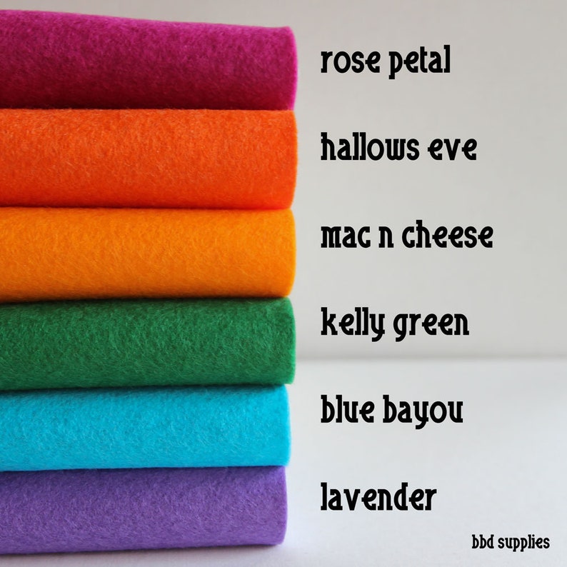 Wool Blend Felt Sheets 9 X 12 Inch Sheets Pick a Color Set Etsy