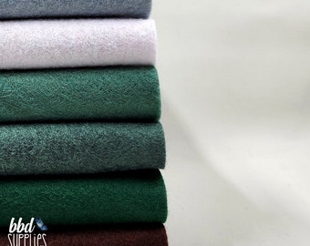 Wool Blend Felt Sheets Collection | Woodland Winter Colors | 6 sheets | You choose size