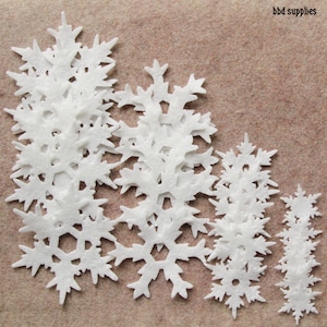 Wool Blend Felt Shapes 12 Snowflakes Style 7 Pick a Color Set DIY 48 Unassembled Shapes image 4