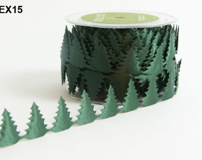 Christmas Trees Ribbon Green 1 Inch You Choose Yards - Etsy
