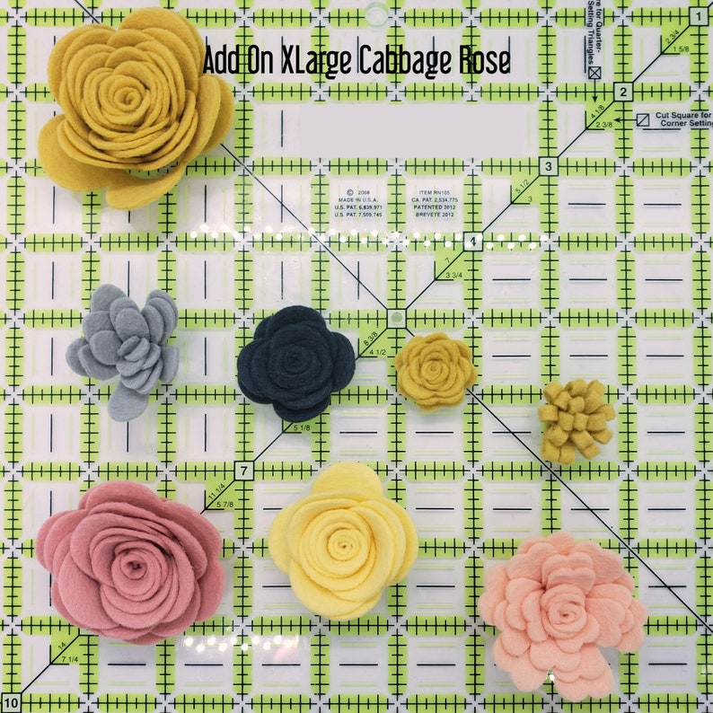 DIY or We Assemble for you Tutorial Makes 24 Wool Blend Felt Flowers Loose Felt Flowers Stormy Weather Rose Flower Collection