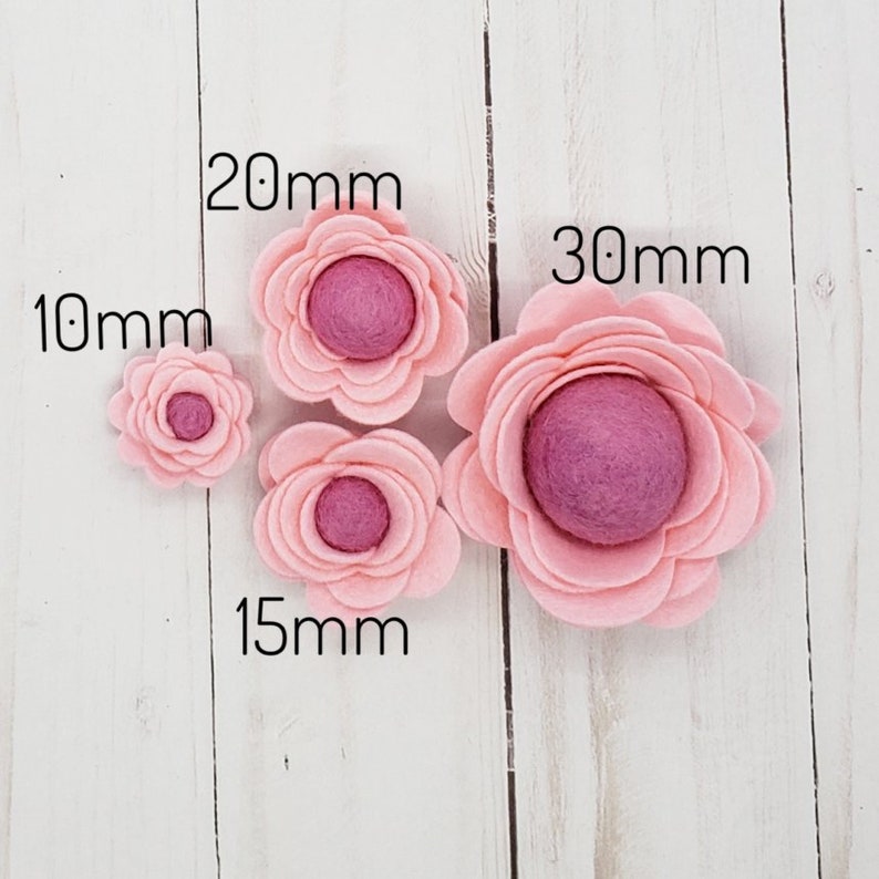 Felt Pom Poms| Felt Beads Rose Petal Pink Felt Garland Wool Felt Balls You choose size DIY