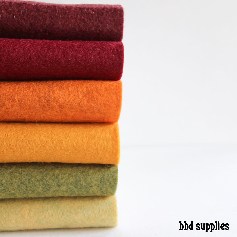 Wool Blend Felt Sheets Collection Autumn Harvest Colors 6 Etsy Australia