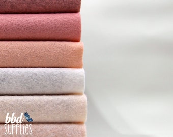 Wool Blend Felt Sheets Collection | Morning Blush Colors | 6 sheets | You choose size