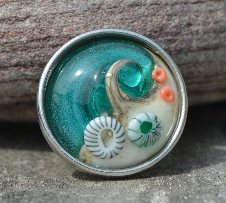 Snap Sea Inspired Collectable Artisan Handmade Lampwork Glass Snap Charm Chunk Popper Interchangeable Jewellery Button