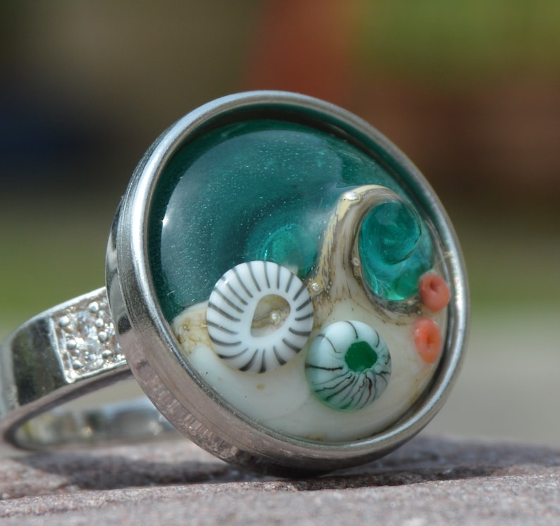 Snap Sea Inspired Collectable Artisan Handmade Lampwork Glass Snap Charm Chunk Popper Interchangeable Jewellery Button