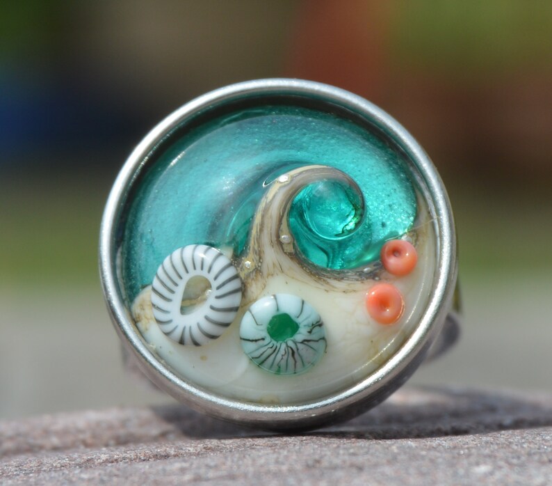 Snap Sea Inspired Collectable Artisan Handmade Lampwork Glass Snap Charm Chunk Popper Interchangeable Jewellery Button