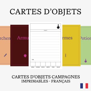 Cartes d'objets DnD | PACK | Donjons et Dragons 5e  | Accessoires D&D et Jeux de Rôle | PDF Téléchargeable et Imprimable
