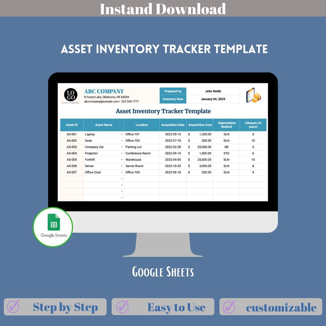 Asset Inventory Tracker Template, Asset Management Spreadsheet ...