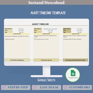 Audit Timeline Template Google Sheets System For Small Business Audit Planning, Compliance Scheduling,Review Milestones And Control Tracking