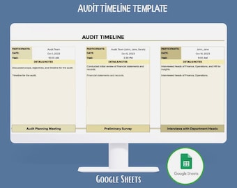 Audit Timeline Google Sheets Audit Planning Schedule Compliance Review Task Tracker Deadline Management Template