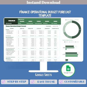 Finance Operational Budget Forecast Google Sheets Financial Planning Expense Revenue Cash Flow Variance Analysis Forecasting Template