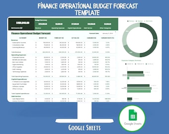 Previsione del budget operativo finanziario Fogli Google Pianificatore di budget Previsione delle spese Modello di dashboard per la pianificazione finanziaria