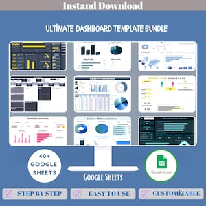 Ultimate Dashboard Google Sheets Bundle For Business Analytics,KPI Tracking, Financial Reporting, Sales,Marketing And Performance Management