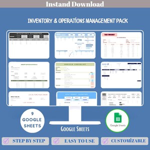 Inventory Operations Management Bundle Google Sheets Inventory Tracker Stock Management Dashboard Operations Planner Template