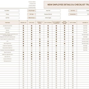 New Employee Details Checklist Tracker HR Google Sheets Employee ...