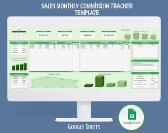 Sales Monthly Commission Tracker Google Sheets Rep Earnings Quota Performance Bonus Payout Management Template
