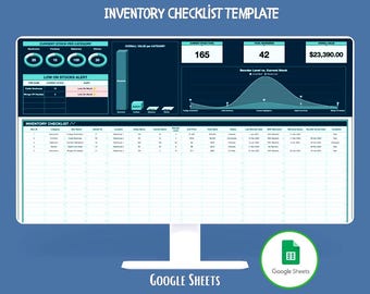 Inventory Checklist Google Sheets Inventory Tracker Stock Checklist Inventory Management Stock Control Tracker Template