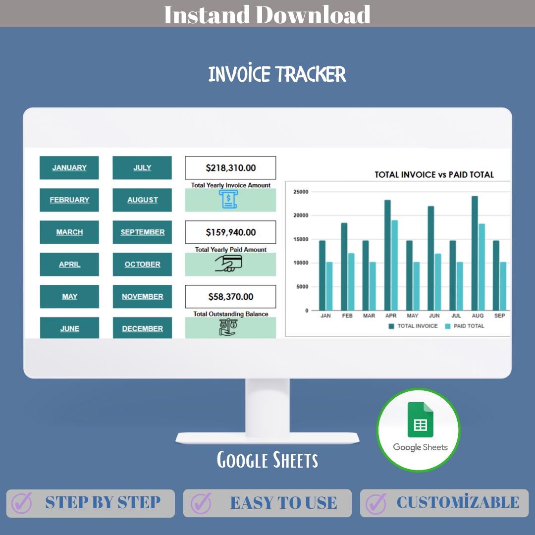 Invoice Tracker Google Sheets Template for Monitoring Paid and Unpaid ...