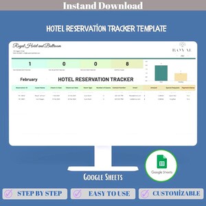 Hotel Reservierung Tracker Google Sheets Buchung Tracker Gästebuch Zimmerreservierung Dashboard Vorlage