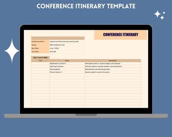 Conference Itinerary Google Sheets Event Schedule Planner Session Agenda Conference Planner Timeline Template Dashboard