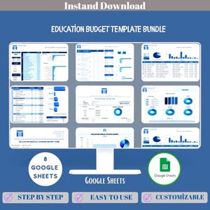 Education Budget Bundle Google Sheets School Finance Planner Tuition Revenue Expense Tracking Templates