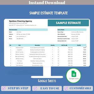 Sample Estimate Google Sheets Estimate Template Cost Estimate Quote Builder Project Estimate Pricing Template Dashboard