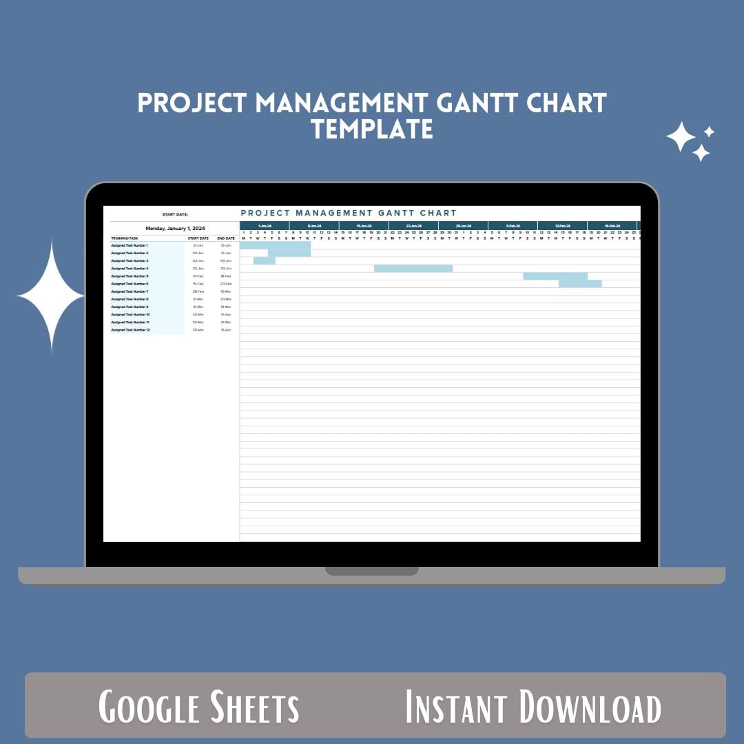 Project Management Gantt Chart Template for Efficient Planning ...