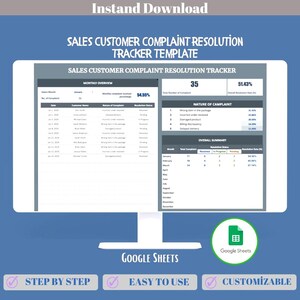Sales Customer Complaint Resolution Tracker Google Sheets Issue Log Customer Support Tracker Complaint Management Dashboard