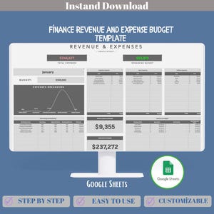Einnahmen- und Ausgabenbudget-Vorlage in Google Sheets für Small Business, verfolgen Sie Einnahmen-Ströme und Ausgaben Kategorien effizient